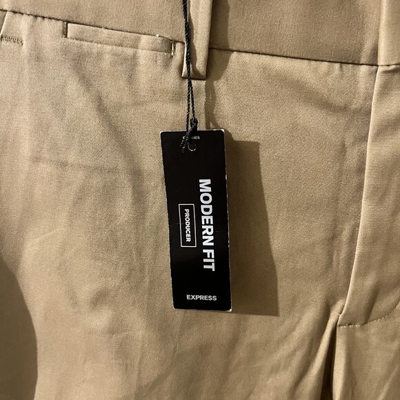 NWT Express Producer Modern Fit Khaki Dress Pants Size 30 30x30 Mens Jeans Dress - Picture 6 of 6